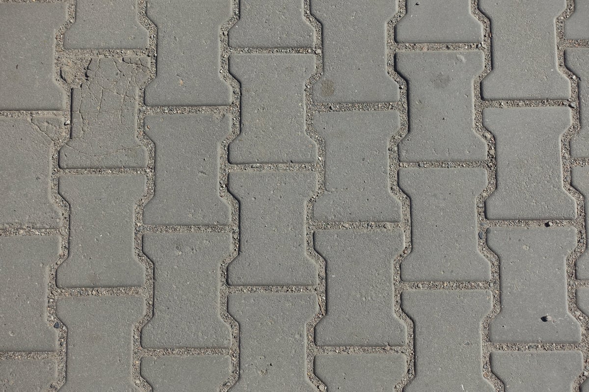 Gray concrete dumble interlocking pavement