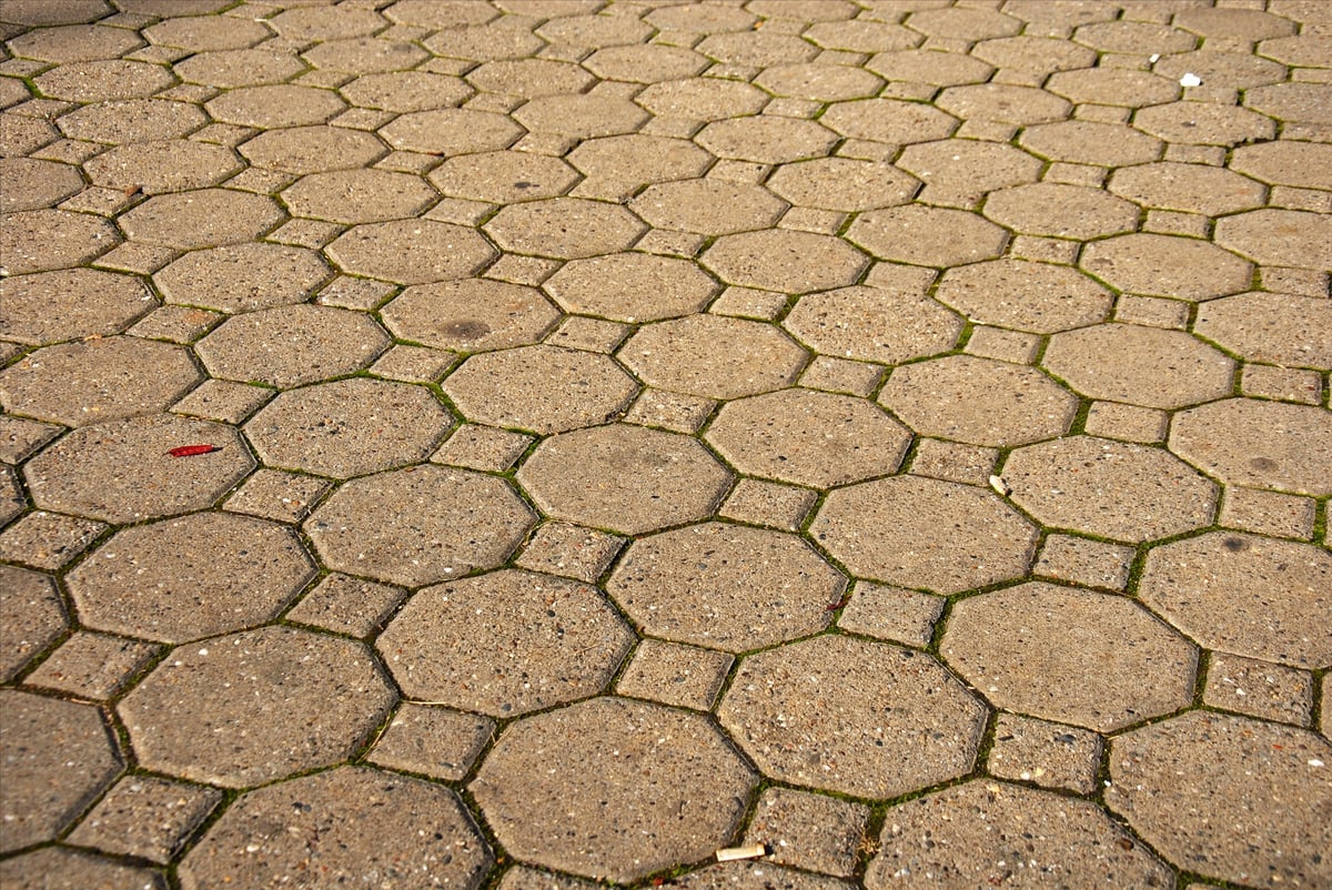 Abstract background from paving stone on the city promenade